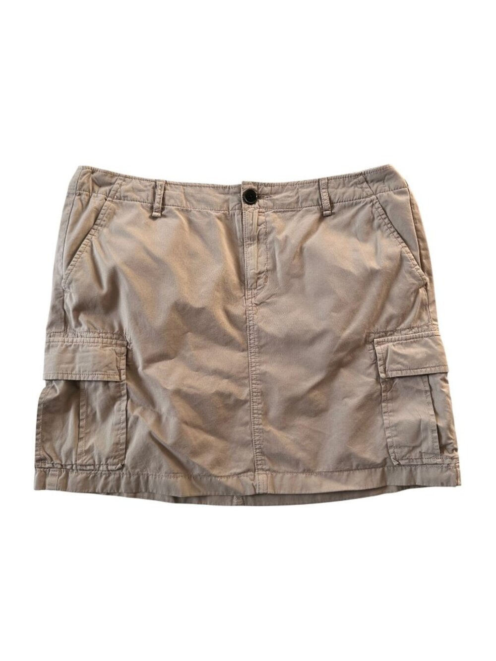 Uniqlo Khaki Cargo Mini Skirt 14 Tan Beige Utility 2012 Vintage Gorpcore Cotton